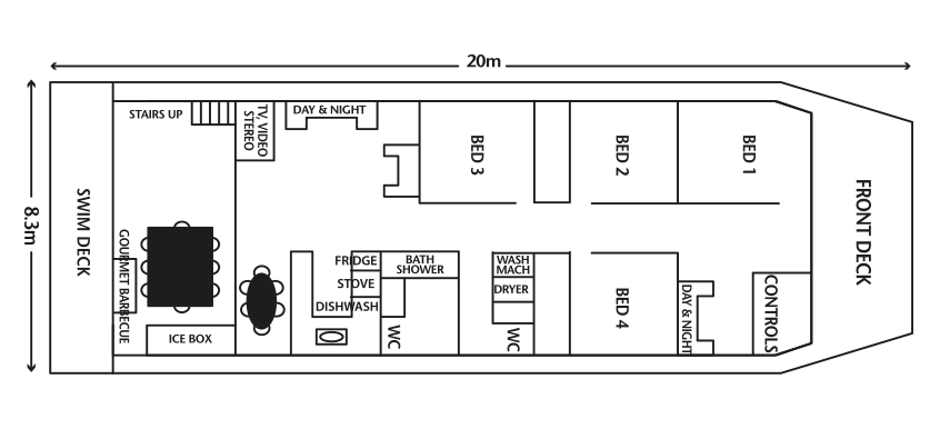 bushrangeri-plan-2015 Bushranger I Floorplan - Mildura Houseboats