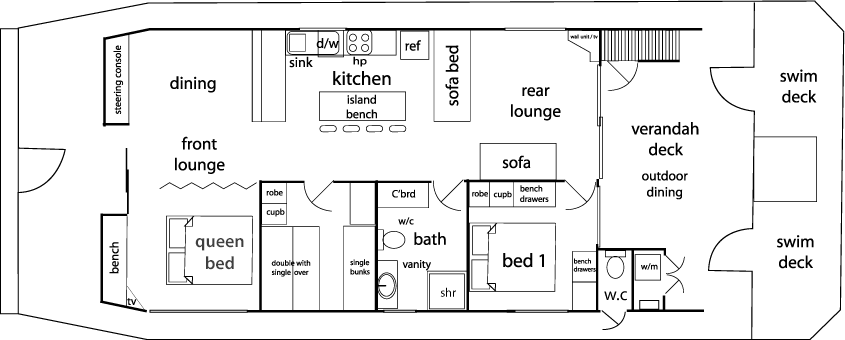 floorplan Houseboat Floorplan - Mildura Houseboats