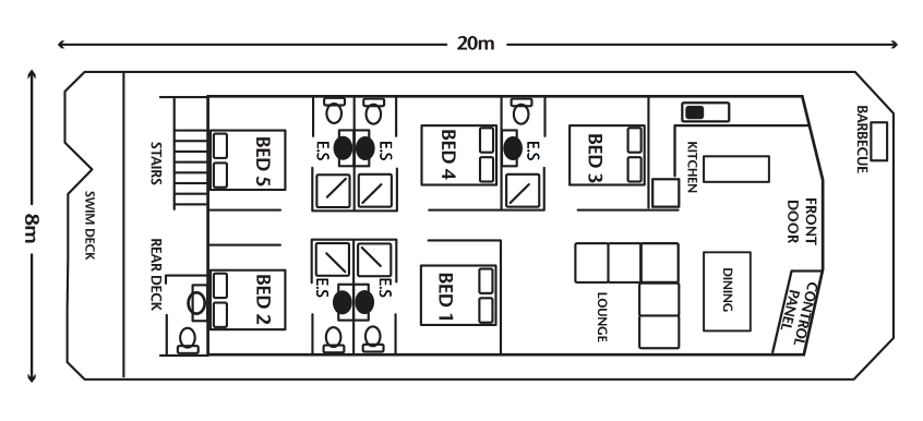 pureparadise-plan-2015 Pure Paradise Floorplan - Mildura Houseboats